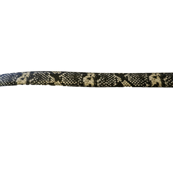 Faux Leather & Leather Lined Embossed Animal Print Belt Women's Black & White L - Picture 10 of 10